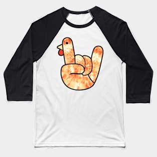 Rock Sign Turkey Hand Tie Dye Thanksgiving Autumn Men Women Baseball T-Shirt